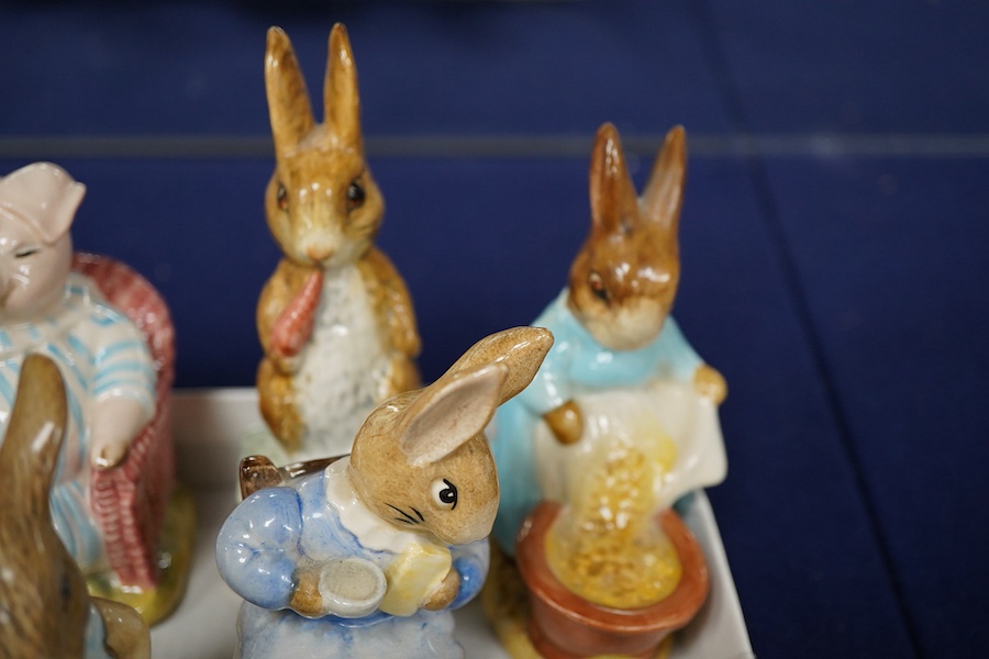 Thirteen Beswick Beatrix Potter characters, all stamped to base, tallest 11.5cm